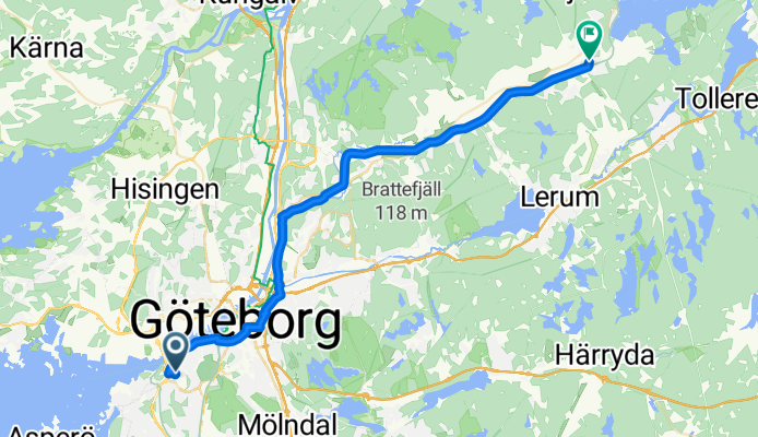 Jordhyttegatan, Göteborg to Lundbyvägen, Gråbo