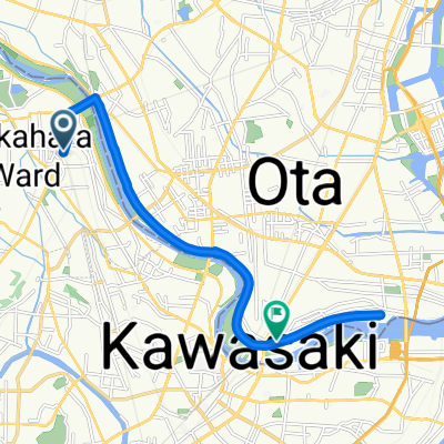 新丸子東3丁目, 川崎市へ南六郷3丁目, 大田区