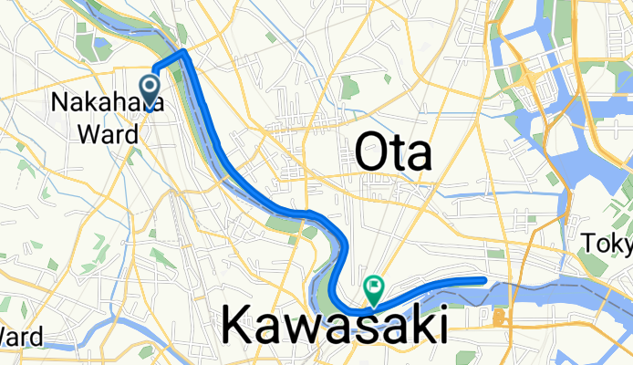 新丸子東3丁目, 川崎市へ南六郷3丁目, 大田区
