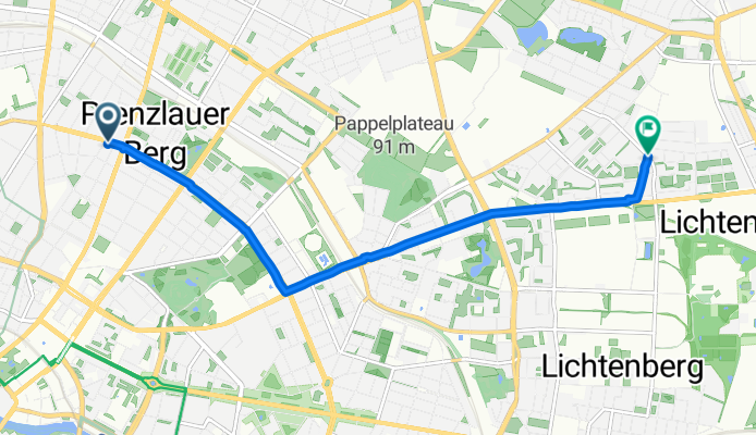 Rykestraße, Berlin to Genslerstraße, Berlin