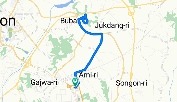 아미리, 이천시에서 부발읍, 이천시까지