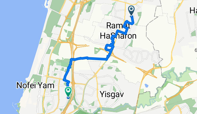 Route to חיים לבנון