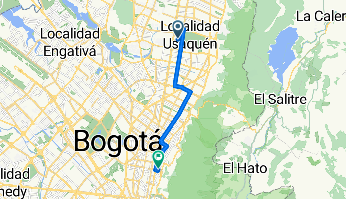 Route to Universidad Central