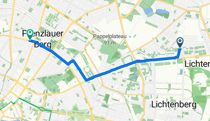 Genslerstraße, Berlin to Kollwitzstraße, Berlin