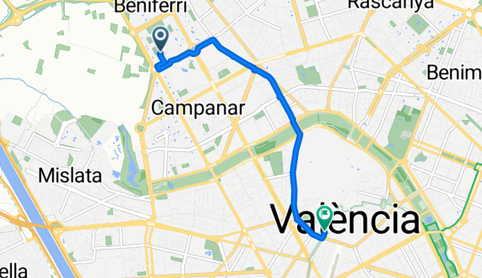 Carrer de la Marina Baixa, València to Carrer de Padilla, València