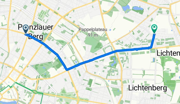 Rykestraße, Berlin to Genslerstraße, Berlin