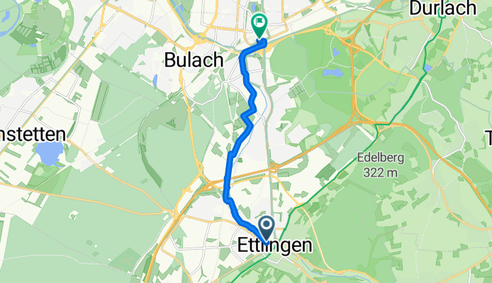 Schillerstraße, Ettlingen nach Bulach, Karlsruhe