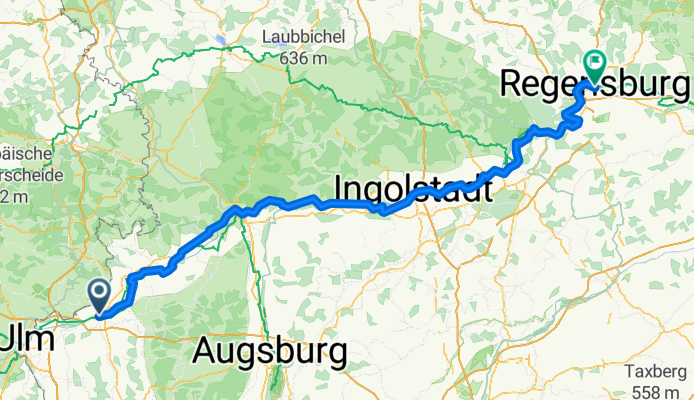 Der Donauradweg Günzburg-Regensburg