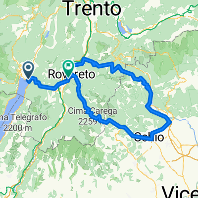 Torbole-Rovereto-Folgaria-Arsiero-Schio-Rovereto