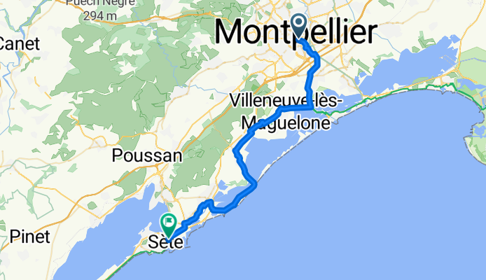 From Montpellier to Sète