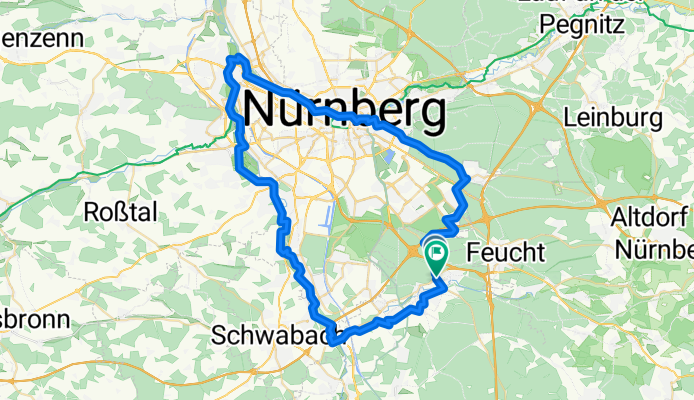 Perlenkette Rednitztal - Penzendorf Anfahrt über Wöhrdersee nach Fürth