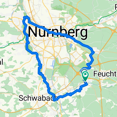 Perlenkette Rednitztal - Penzendorf Anfahrt über Wöhrdersee nach Fürth