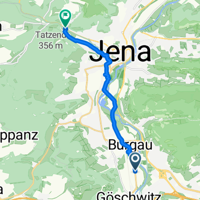 Route nach Erfurter Straße, Jena