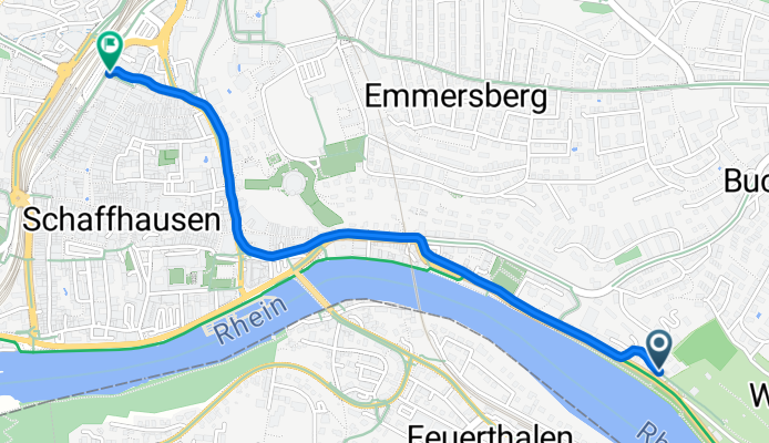 Lindliweg, Schaffhausen nach Bahnhofstrasse, Schaffhausen