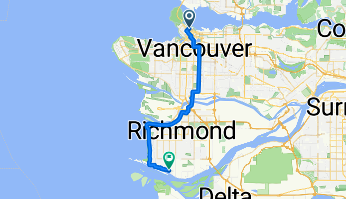 Melville St, Vancouver to No.2 Rd, Richmond