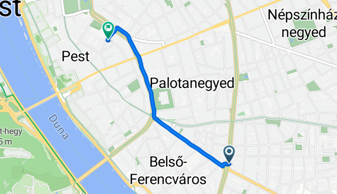 District VIII, Budapest to Semmelweis utca, Budapest