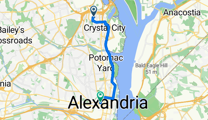 S Hayes St, Arlington to S Payne St, Alexandria