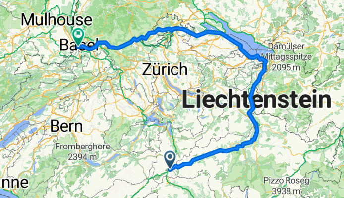 Rheinroute nach Basel