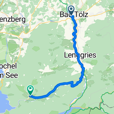 Buchener Straße, Bad Tölz nach Berg, Jachenau