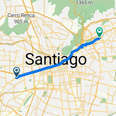 Ciclovía Los Pajaritos, Estación Central a Rosario Norte, Las Condes