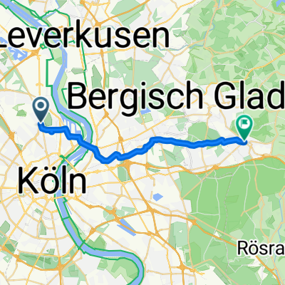 Neusser Straße, Köln nach Schloßstraße, Bergisch Gladbach