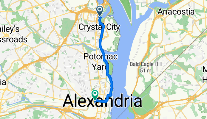 Long Bridge Dr, Arlington to S Payne St, Alexandria