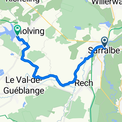 Rue de la Sarre nach Rue de l'Étang Hirbach