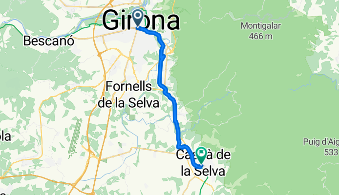 Ruta hacia Cassà de la Selva