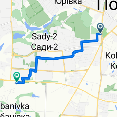 От вулиця Раїси Кириченко до Київське шосе