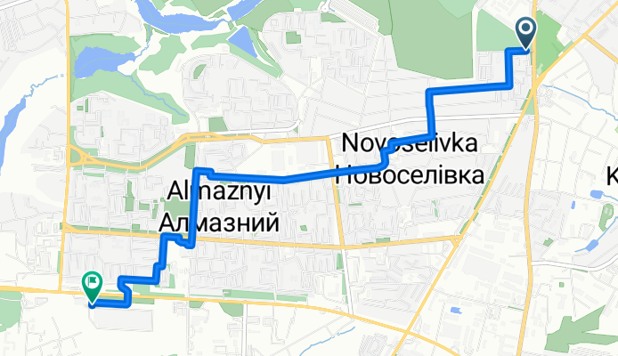 От вулиця Раїси Кириченко до Київське шосе