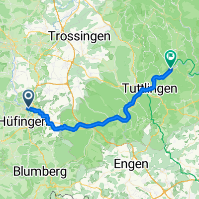 Route nach Mühlheim an der Donau