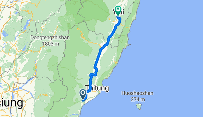 Zhenle, Beinan Township to Xingguo Rd Sec 1, Yuli Township