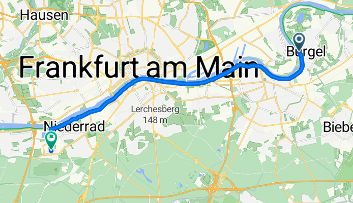 Am Maingarten, Offenbach am Main nach Lyoner Straße, Frankfurt am Main