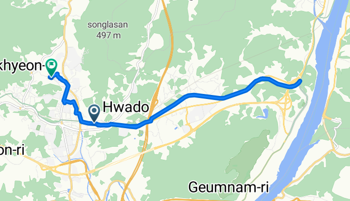 마석우리, 남양주시에서 묵현리, 남양주시까지