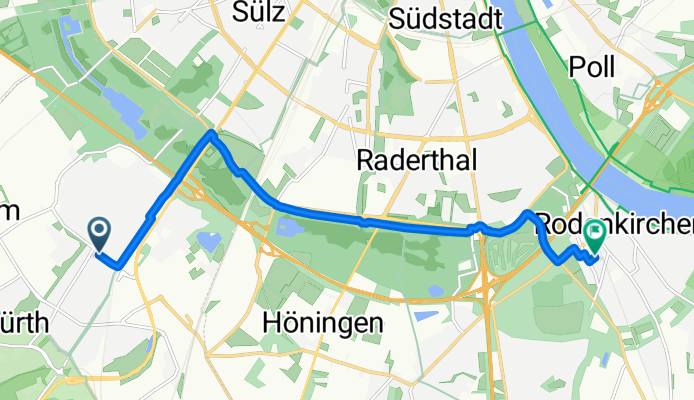 Frankenstraße, Hürth nach Bahnstraße, Köln