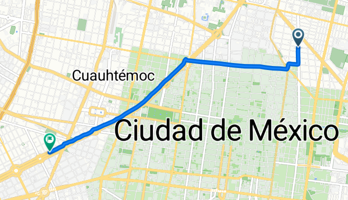 De Panaderos a Avenida Paseo de la Reforma &amp; Glorieta del Ahuehuete