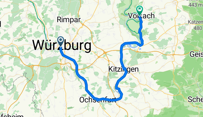 Von Würzburg bis Schwarzach am Main Tag 1