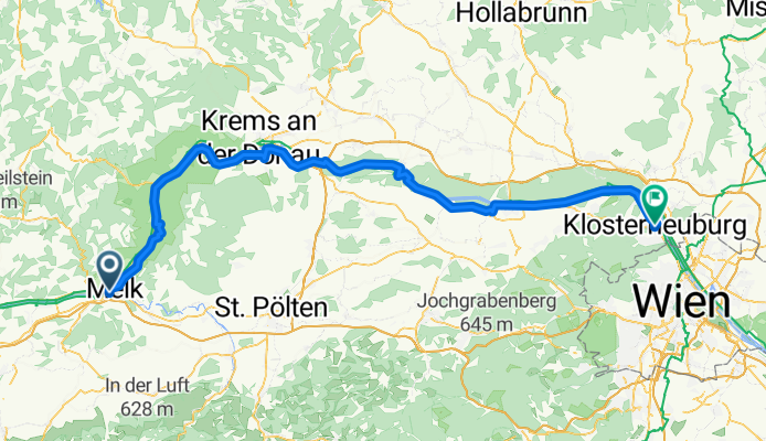 &lt;Tour 3 -Von Melk bis Klosterneuburg -107.2 km , + 904 hm - 931 hm