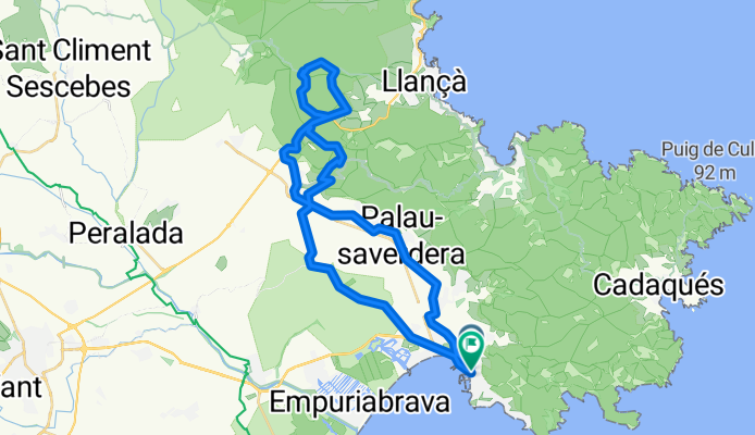 17 Roses Palau-Savardera Vilajuïga Valleta Ermita-de-Sant-Silvestre Coll-de-les-Portes Madres Valleta Canyelles Can-Julio