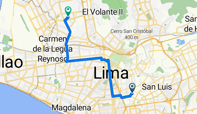 De Avenida Parinacochas a lima