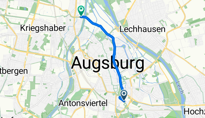 Baumgartnerstraße, Augsburg nach Dieselstraße, Augsburg