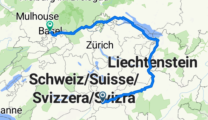 Route nach Basel