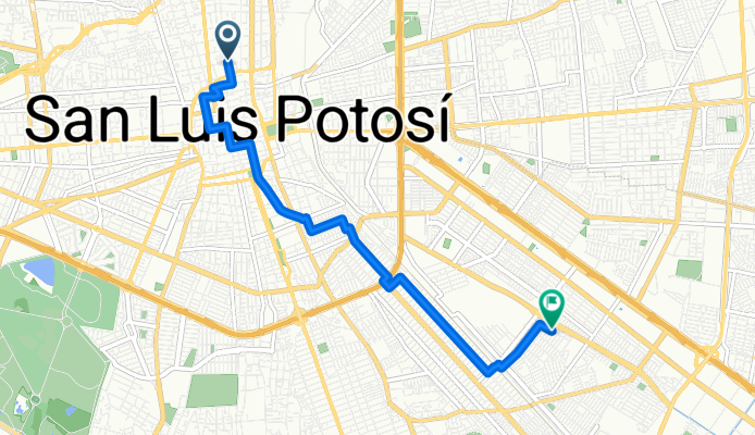 Calle Miguel Domínguez, San Luis Potosí a Cerrada No Me Olvides, San Luis Potosí