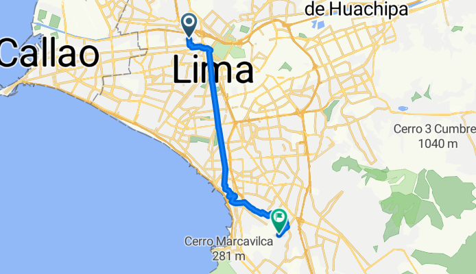 Jirón Rodolfo Beltran, Lima a Departamento de Lima