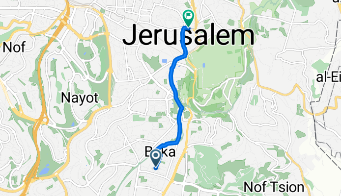 רח׳ יהודה, ירושלים to עידו הנביא, ירושלים