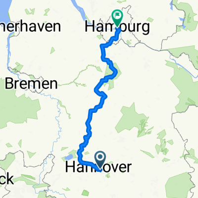 Route nach Hamburg