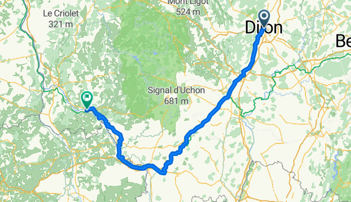 From Dijon to Decize 245 km