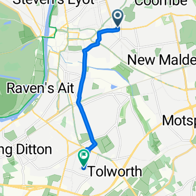 Kingston Hospital, Kingston Upon Thames to Oakleigh Mews, Surbiton