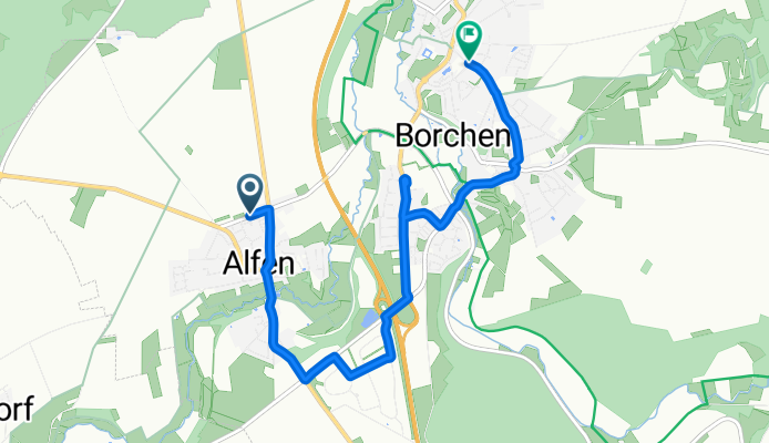 Hellenberg, Борхен до Stadtweg, Борхен