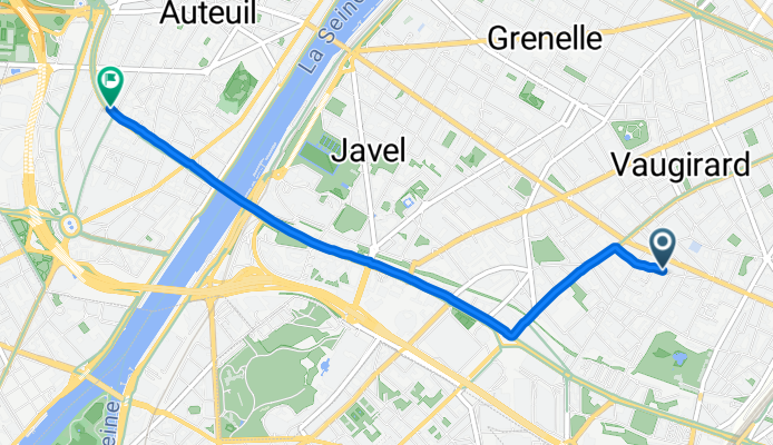 Rue de la Convention, Paris à Rue du Général Delestraint, Paris